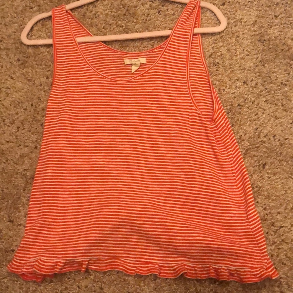 Red and white striped Madewell top